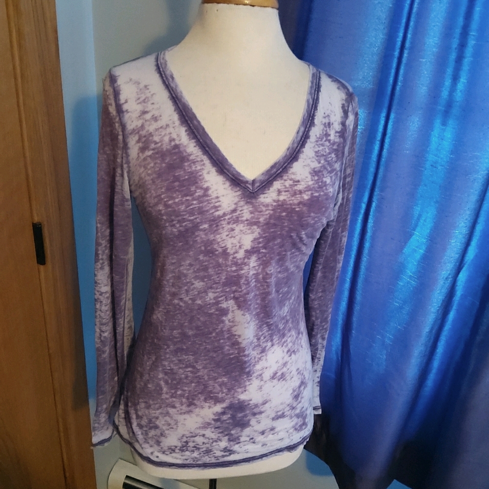 BoHo Urban Decay Long sleeve purple burnout Tshirt